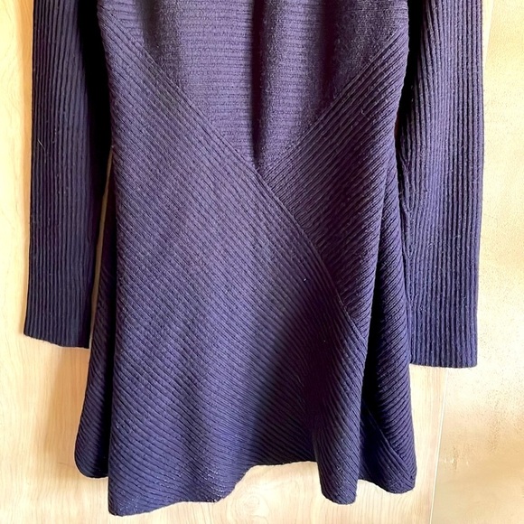 Eileen Fisher Cardigan Deep Purple Asymmetrical Open Front Women’s Small - Picture 8 of 8